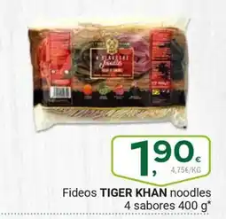 Supermercados Dani TIGER KHAN Fideos noodles 4 sabores oferta