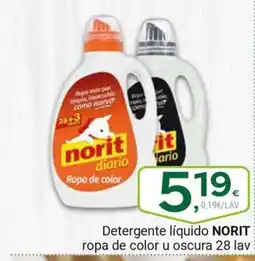 Supermercados Dani NORIT Detergente líquido ropa de color u oscura oferta