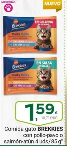 Supermercados Dani BREKKIES Comida gato con pollo-pavo o salmón-atún oferta