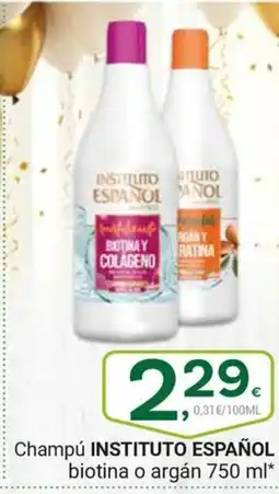 Supermercados Dani Instituto español champú biotina o argán oferta