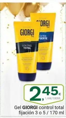 Supermercados Dani GIORGI Gel control total fijación oferta