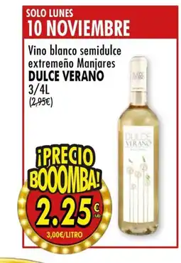 SPAR DULCE VERANO Vino blanco semidulce extremeño Manjares oferta