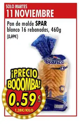 SPAR SPAR Pan de molde blanco 16 rebanadas oferta
