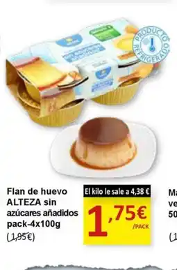 SPAR ALTEZA Flan de huevo azúcares añadidos oferta