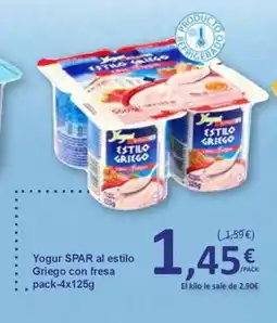 SPAR SPAR Yogur al estilo Griego con fresa oferta