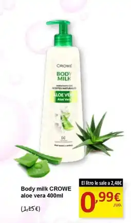 SPAR CROWE Body milk aloe vera oferta