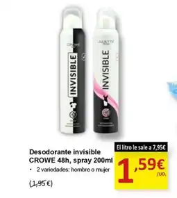 SPAR CROWE Desodorante invisible oferta