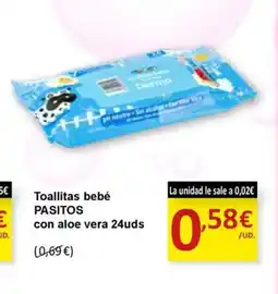 SPAR PASITOS Toallitas bebé con aloe vera 24uds oferta