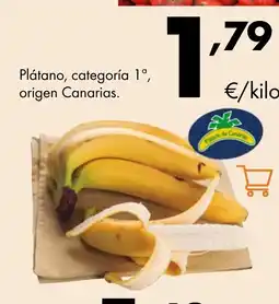 Supermercados Lupa Plátano, categoría 1º, origen Canarias oferta