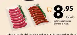 Supermercados Lupa Salchichas frescas blancas o rojas oferta