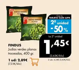Supermercados Lupa FINDUS Judías verdes planas troceadas oferta