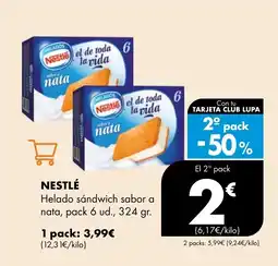 Supermercados Lupa NESTLÉ Helado sándwich sabor a nata oferta