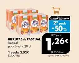 Supermercados Lupa BIFRUTAS de PASCUAL Tropical oferta