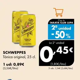 Supermercados Lupa SCHWEPPES Tónica original oferta