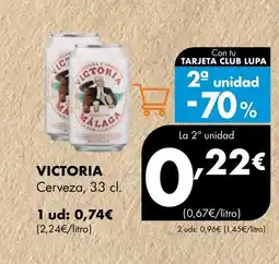 Supermercados Lupa VICTORIA Cerveza oferta