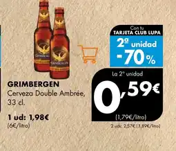 Supermercados Lupa GRIMBERGEN Cerveza Double Ambrée oferta