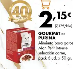 Supermercados Lupa GOURMET de PURINA Alimento para gatos Mon Petit Intense selección carne oferta