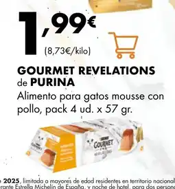Supermercados Lupa GOURMET REVELATIONS de PURINA Alimento para gatos mousse con pollo oferta