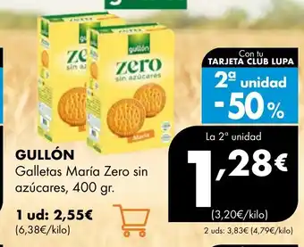 GULLÓN Galletas María Zero sin azúcares