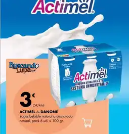 Supermercados Lupa ACTIMEL de DANONE Yogur bebible natural o desnatado natural oferta