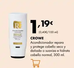 Supermercados Lupa CROWE Acondicionador repara y protege cabello seco y dañado o suaviza e hidrata cabello normal oferta
