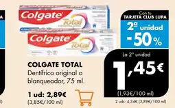 Supermercados Lupa COLGATE TOTAL Dentifrico original o blanqueador oferta