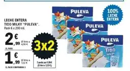 E.Leclerc PULEVA Leche entera tido milky oferta