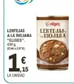 E.Leclerc ELIGES Lentejas a la riojana oferta