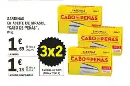 E.Leclerc CABO DE PEÑAS Sardinas en aceites de girasol oferta