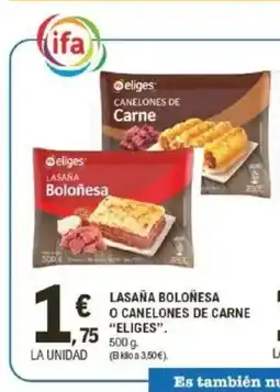 E.Leclerc ELIGES Lasaña boloñesa o canelones de carne oferta