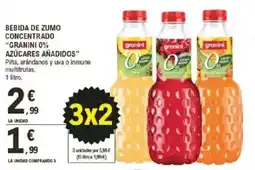 E.Leclerc GRANINI Bebida de zumo concentrado 0% azúcares añadidos oferta