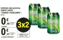 E.Leclerc SHANDY CRUZCAMPO Cerveza sin alcohol sabor limón oferta