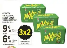 E.Leclerc MAHOU MIXTA Cerveza sin alcohol sabor limón oferta