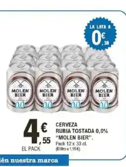 E.Leclerc MOLEN BIER Cerveza rubia tostada 0,0% oferta