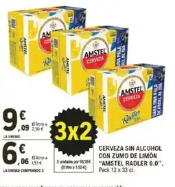E.Leclerc AMSTEL RADLER 0.0 Cerveza sin alcohol con zumo de limón oferta