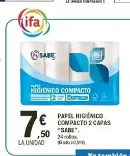 E.Leclerc SABE Papel higiénico compacto 2 capas oferta