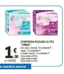 E.Leclerc UNNIA Compresa plegada ultra oferta
