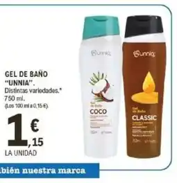 E.Leclerc UNNIA Gel de baño oferta