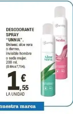 E.Leclerc UNNIA Desodorante spray oferta