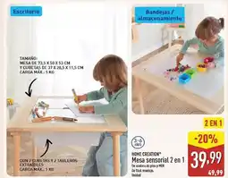 ALDI HOME CREATION Mesa sensorial 2 en 1 oferta