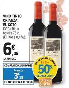 E.Leclerc El coto - vino tinto crianza oferta