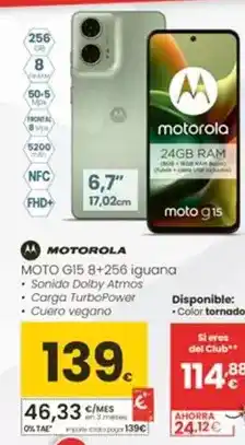 Eroski Motorola - moto g15 8+256 iguana oferta