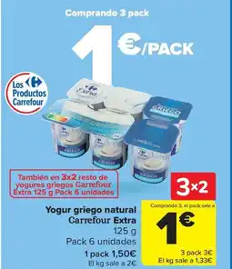 Carrefour Yogur griego natural Carrefour Extra oferta