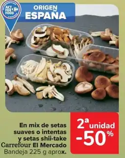Carrefour En mix de setas suaves o intentas y setas shii-take Carrefour El Mercado oferta