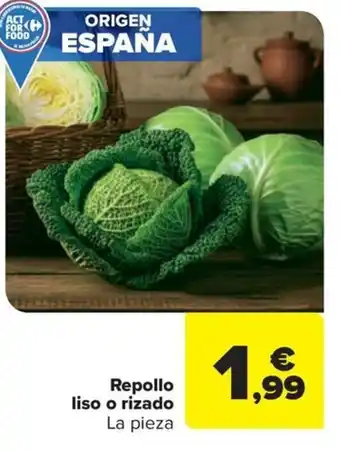 Carrefour Repollo liso o rizado oferta