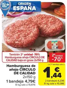 Carrefour CÍRCULO DE CALIDAD Hamburguesa de añojo oferta