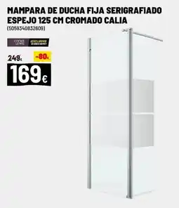 Brico Depôt Mampara de ducha fija serigrafiado espejo 125 cm cromado calia oferta