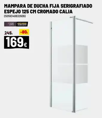 Brico Depôt Mampara de ducha fija serigrafiado espejo 125 cm cromado calia oferta
