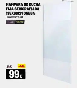 Brico Depôt Mampara de ducha fija serigrafiada 195x90cm onega oferta