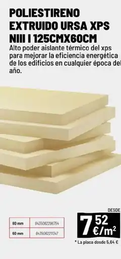 Brico Depôt Poliestireno extruido ursa xps niii i 125cmx60cm oferta